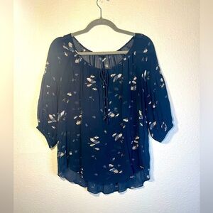 Club Monaco floral silk blouse